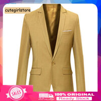 Cute _ Fashion Nam Màu Trơn Dài Tay Ve Áo Slim Fit Blazer Phù Hợp Với Áo Khoác Áo Khoác Ngoài