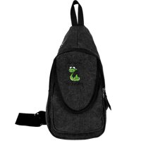 Cute Future Herpetologist Snake Unisex Canvas Shoulder Backpack Sling Chest Crossbody Bag Cover Pack Rucksack Black