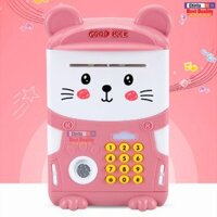 【Cute pet】 Két Sắt Cho Bé - Két Sắt Mini Bảo Mật Vân Tay Hình Mèo Có Nhạc Cho Trẻ Em - Két Sắt Mini