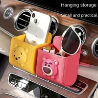 Cute Strawberry Bear Car Vent Storage Box Co-Pilot Sundries Storage Box Hanging Bag Disney Girls Car Sticker r7TL