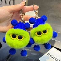 Cute Ugly Thing Rex Rabbit Fur Small Briquette Car Key Ring Pendant Plush Doll Doll and Bag Schoolbag Pendant pendant Rt1a