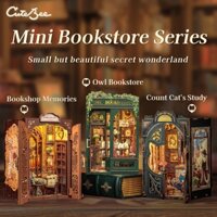 CUTEBEE BookNook DIY nhà búp bê ngôi nhà búp bê mô hình nhà mini mô hình nhà gỗ(hiệu sách mini)