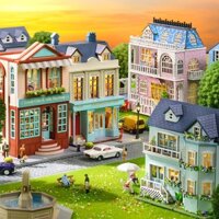 Cutebee DIY nhà búp bê ngôi nhà búp bê món quà sáng tạo ngôi nhà mô hình xếp hình 3D Dòng nhà mini Dollhouse