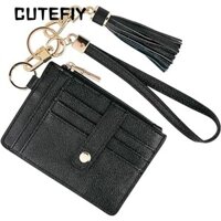 CUTEFIY Ví đeo tay, Hộp đựng thẻ tín dụng đa chức năng siêu mỏng, Ví đựng thẻ tín dụng bằng da PU có thể tháo rời thời trang