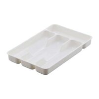 Cutlery Tray Accs Organizer Multifunction for Forks Home Stationery Drawer Spoon - White