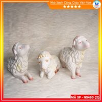 Cừu  chiên trắng trang trí Hang đá, cây thông noel , tiểu cảnh , hang đá bonsai - Phụ kiện trang trí Giáng Sinh NS480