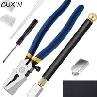 Cuxin 10 CÁI Bộ dụng cụ cắt thủy tinh, Kìm chạy thủy tinh Máy cắt kính hạng nặng, Kìm hoạt động bằng kính an toàn Bộ công cụ cắt bu lông mở cong Bộ dụng cụ cắt gạch Kính màu