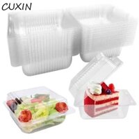 Cuxin 100 Cái Hộp Đựng Thực Phẩm Mang Theo, Có Nắp Hộp Nhựa Dùng Một Lần Có Thể Xếp Chồng, Hộp Bánh Phô Mai Nhựa Vuông Thiết Thực Cửa Hàng Món Tráng Miệng