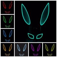 Cuxin Đảng Mặt nạ Đạo cụ Mặt nạ Halloween Mặt nạ hóa trang Đảng Hóa trang Mặt nạ thỏ Cosplay Đèn Led Mặt nạ phát sáng