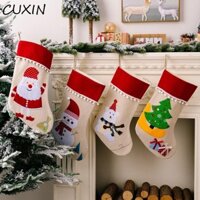 Cuxin Kẹo Lớn Giáng Sinh Vớ, Ông Già Noel Người Tuyết Treo Túi Quà Giáng Sinh, Quà Tặng Ngày Lễ Kawaii Mini Hoạt Hình Lò Sưởi Giáng Sinh Thả Vườn
