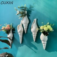 Cuxin Mini Khô Hoa Hộp Đựng, Handmade Nghệ Thuật Vỏ Gốm Conch Bình, Thiết Kế Cá Tính DIY Bắc Âu Phòng Khách Treo Bình Phòng Ngủ