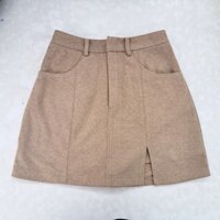 [CV02] Chân váy Kaki nhung 2 lớp có quần lót trong màu nâu phong cách Hàn Quốc