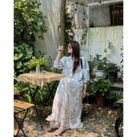 [CV295] Chân váy midi trắng thêu ren dài 95cm xoè bồng bềnh Yeri Skirt