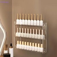 [Cxstbeau] Giá đỡ trưng bày mỹ phẩm sơn móng tay trong suốt 3 lớp không đục lỗ đa năng Giá đỡ dụng cụ làm móng tay Hộp đựng dụng cụ sắp xếp lưu trữ [MME]