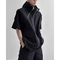 Cyberpunk 2079 Gilet & Pants - Set áo gile khoác cộc tay có mũ và quần dài techwear streetwear gorpcore