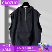 Cz Nam Áo Vest Nam Có Mũ Trùm Đầu Áo Vest Nam Phong Cách Hip Hop Áo Vest Có Mũ Trùm Đầu Với Vải Nhanh Khô Và Túi Lớn Áo Khoác Không Tay Mùa Hè Cho Thời Trang Đông Nam Á