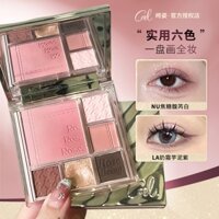 Czel Water Ripple 6 Màu Phấn Mắt Matte Earthy Tone Gradient phấn má hồng + Đường viền