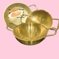D- CHẢO INOX MẠ màu VÀNG phong cách Hoàng Gia. Dùng decor trang trí các món Việt, Hàn món Thái