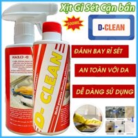 D-CLEAN Chai Xịt Tẩy Rỉ Sét, Ố Vàng Tẩy Cặn Canxi 500ML, Ố Bẩn Trên Mọi Bề Mặt Đồ Gia Dụng Tặng Vòi Xịt + Khăn Lau
