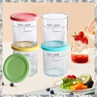 [D E O K] 4 Miếng Và Nắp Kem Cho Kem Creami NC500 NC501 Hộp Bảo Quản Kem Tủ Đông Thực Phẩm