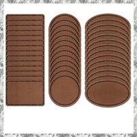 [D E O K] 90 Chiếc Leatherette Trống Mũ Miếng Dán Mộc Mạc Giả Da Miếng Dán Cho Áo Khoác Ba Lô