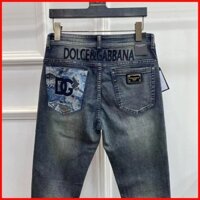 ♞,♘,♙D G Xuân Hè Jane Châu Âu Cao Cấp Dạo Phố Slim-Fit Quần Jeans Phù Hợp Với Trou OVERSIZE