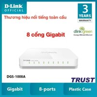 D-Link gigabit 8 cổng Bộ chia tín hiệu Switch RJ45 10/100/1000Mbps - Thiết bị chuyển mạch D-LINK DGS-1008A