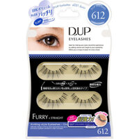 D-UP DUP Eyelash FURRY 612 False eyelashes Makeup Goods To use: 1. Remove the false eyelashes from the tray; 2. Cut the length of the false eyelashes to fit your eyes; 3. Apply the special adhesive to the base of the false eyelashes in a thin, even layer