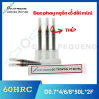 D0.7 Dao phay ngón cổ dài mini 60HRC (Thép)