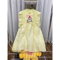 D079 - ĐẦM BABY DOLL, Đầm cổ bèo in hình dễ thương xinh xắn