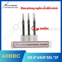 D0.8 Dao phay ngón cổ dài mini 60HRC (Nhôm)