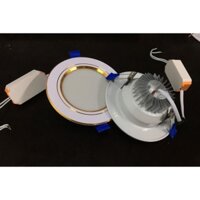 D14 Đèn Âm Trần 7w 3 Màu Viền Vàng , Đèn Mắt Trâu Trang Trí Trần Nhà