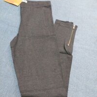 Đ204. Quần legging màu xám đậm dây kéo bên ống quần size S