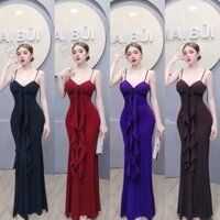 D388 - Đầm Body Đuôi Cá Phối Hoa Tua Rua Mai Bùi Store Dress ( tặng kèm mút)