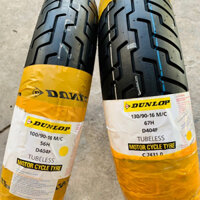 (D404F GZ150) Cặp vỏ Dunlop D404F 100/90-18 M/C 56H và 130/90-16 M/C 67H cho GZ125, GN125 2F, Custom LA 250 - Indoneisa
