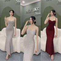 D407 - Đầm Body Đuôi Cá Hở Lưng 3 Dây Ngọc Lucie Store