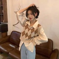 D432 Áo Gile Len Nữ Quả Trám Croptop Phong Cách Ulzzang