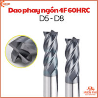 D5 - D8 Dao phay ngón 4F 60HRC phủ nano đen gia công sắt, thép...