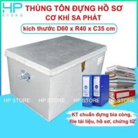 [D60 x R40 x C35 cm] Thùng tôn đựng hồ sơ, hòm tôn đựng tài liệu công ty, bìa còng, file càng cua