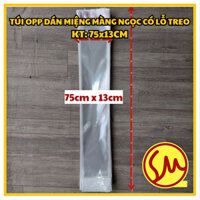 (D75cm x R13cm)TÚI BÓNG KÍNH OPP DÁN MIỆNG MÀNG NGỌC CÓ LỖ TREO  - ĐÓNG GÓI TÓC GIẢ, HÀNG HÓA DỄ (1KG)
