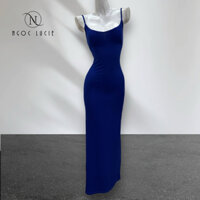 D796 - Đầm Body Dài 2 Dây Cổ Tim Basic - Ngọc Lucie
