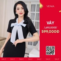 D81VE - ĐẦM ĐEN CỔ NƠ XANH