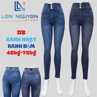 D8_Quần jean nữ, dài, lưng cao, quần bò nữ dáng ôm, big size, cho 42kg đến 75kg,LEN NGUYEN STORE