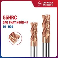 (D9-D16) Dao phay ngón 4F 55HRC, lớp phủ nano màu đồng