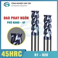 [D9-D20 Dao phay ngón 2F, 4F 45HRC, lớp phủ nano đen