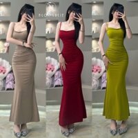 D974 - Đầm Body 2 Dây Đuôi Cá Nhún Eo Basic - Ngọc Lucie
