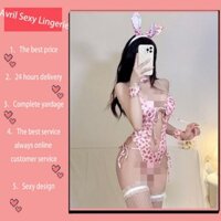 Da Báo In Hình Thỏ Cô Gái Gợi Cảm Pure Desire Gợi Cảm Mở Đáy Jumpsuit Niềm Đam Mê Cám Dỗ Phù Hợp Với