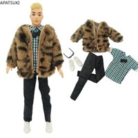 Da Báo Lông Thú Giả 1 / 6 Quần Áo Búp Bê Cho Ken Bé Trai Búp Bê Trang Phục Áo Thun Denim Giày Kính Cho Bạn Trai Barbie Ken 1 / 6