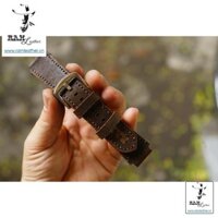 (DA BÒ CAO CẤP) Dây đồng hồ da bò cho Casio 1200 / 1300 / 1100 và Seiko/ SK(Tặng Khóa ) - RAM MÀI NHÁM CAO CẤP ,