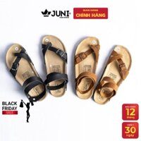 [DA BÒ THẬT] D16-Dép Sandal da bò cổ cao Unisex (Đế trấu) – Juni Store *&